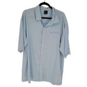Nike golf mens XL light blue button up short sleeve dri fit collared shirt